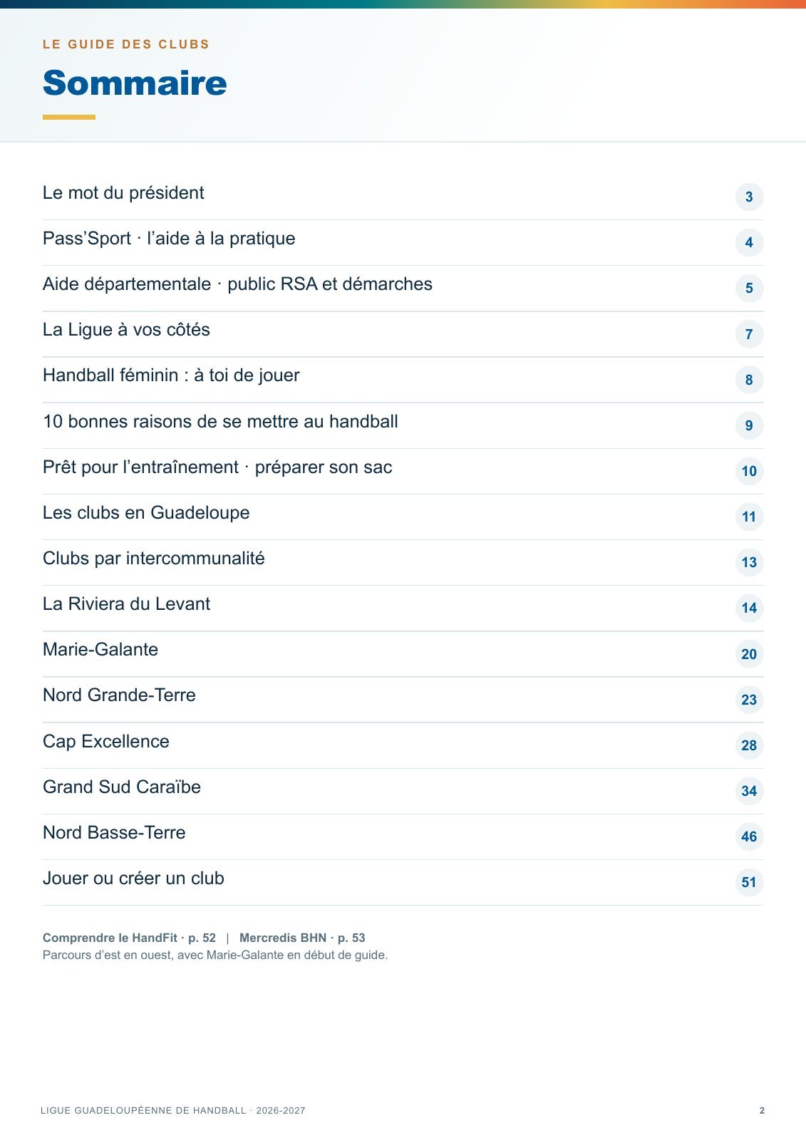 Page 2 — Sommaire