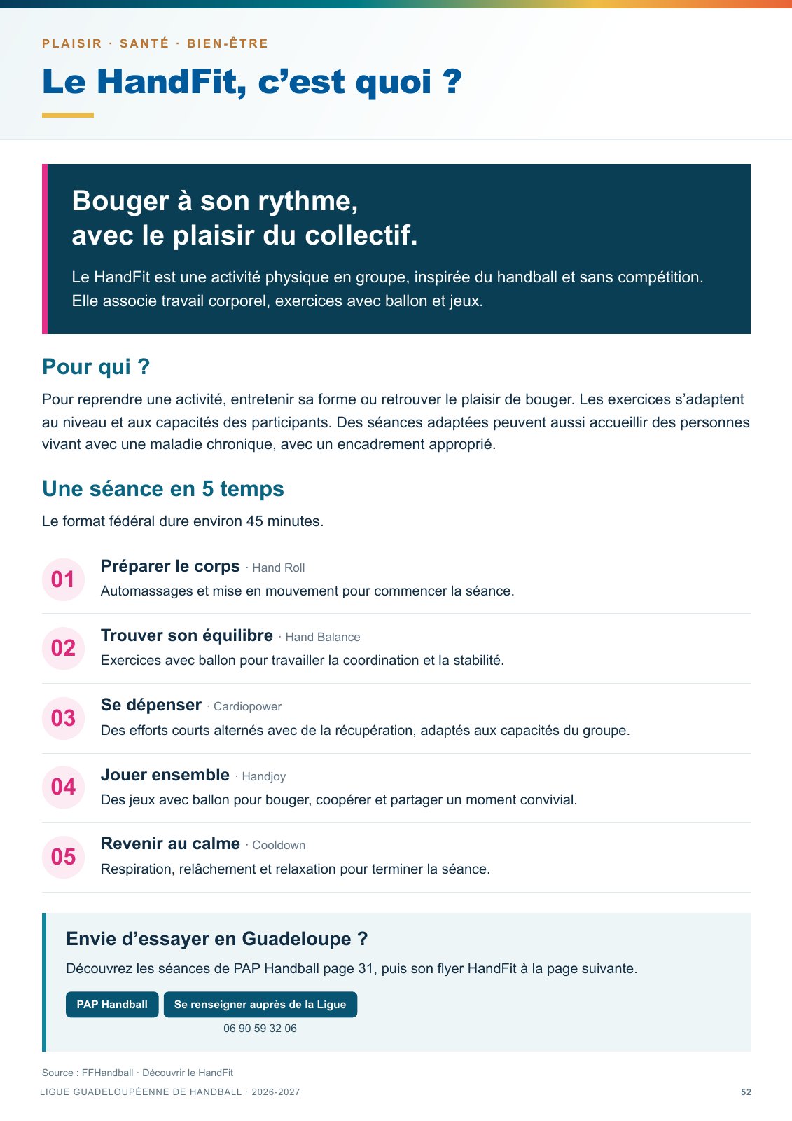 Page 52 — Découvrir le HandFit